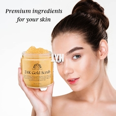 250g Vegan 24k Altın Ovma Krem Nemlendirici ve Eksfoliye Edici Vücut