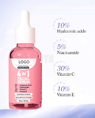 30ML C Vitamini Serumu Hyaluronik Asit Kollajen 4'ü 1 Arada Kadınlar İçin Yüz Serumu