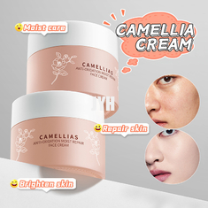 60G OEM Deri Bakım Ürünleri Camellia Flower Anti-Oksidant Nemlendirici Tamir Yüz Kremi