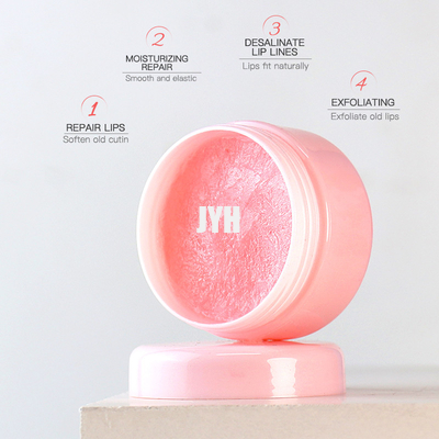 OEM Aydınlatıcı Dudak Ovucu Exfoliator Pembe Dudaklar Balsamı ve Ovucu 10g