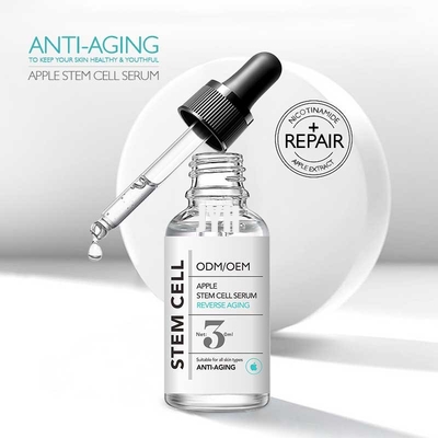Elma Kök Hücre Kırışıklık Giderici Serum Hassas Ciltler İçin Antioksidan Serum