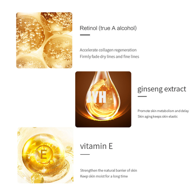 ODM Retinol Hyaluronik Asit Nemlendirici Yüz Kremi GMPC Yaşlanma Karşıtı Kırışıklığı Kaldır