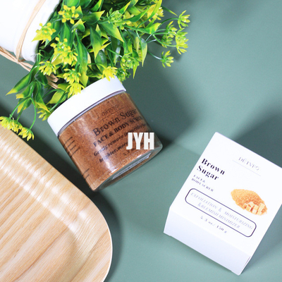ODM Bodycare Cosmetics Doğal Eksfoliye Edici Beyazlatıcı Organik Kahverengi Şeker Tuzlu Vücut Scrubları
