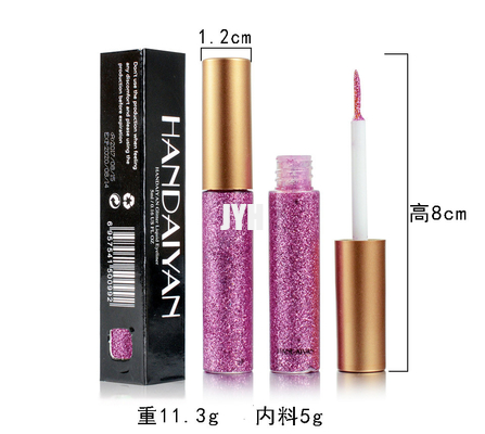 MSDS 10 Adet / takım Kadınlar Için Glitter Göz Kalemi Giymek Kolay Pigmentli Kırmızı Beyaz Altın Sıvı Eyeliner Glitter Makyaj