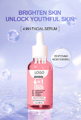 30ML C Vitamini Serumu Hyaluronik Asit Kollajen 4'ü 1 Arada Kadınlar İçin Yüz Serumu