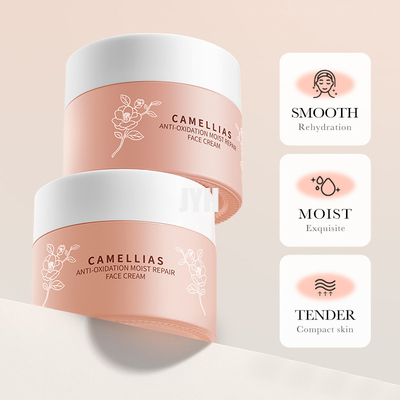 Kokusuz OEM Deri Bakım Ürünleri Camellia Flower Anti-Oksidant Nemlendirici Tamir Yüz Kremi